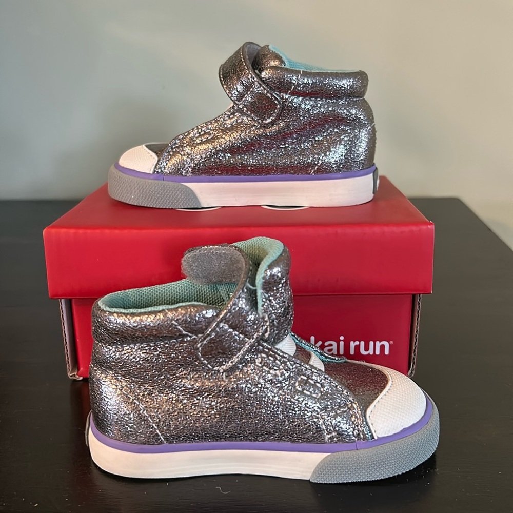 See Kai Run Basics Toddler High Top Hook and Loop Playground Sneakers